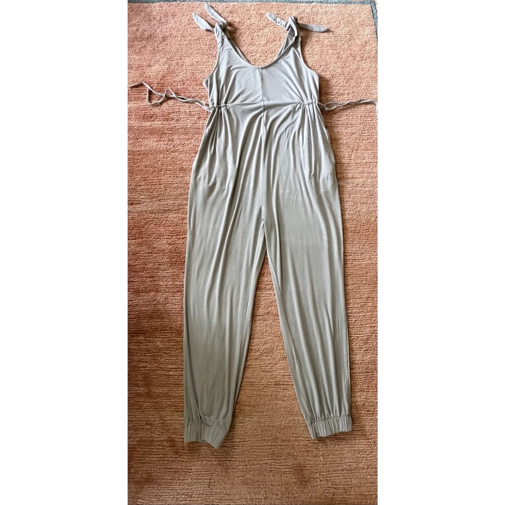 Isabel by Ingrid & Isabel Jumpsuit Size S Taupe Tie Shoulder Jogger